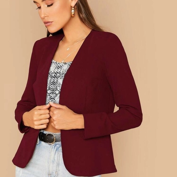 Blazer jacket business casual open front black - Picture 4 of 10